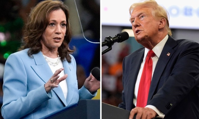 Phó tổng thống Mỹ Kamala Harris (trái) và cựu tổng thống Donald Trump. Ảnh: AP