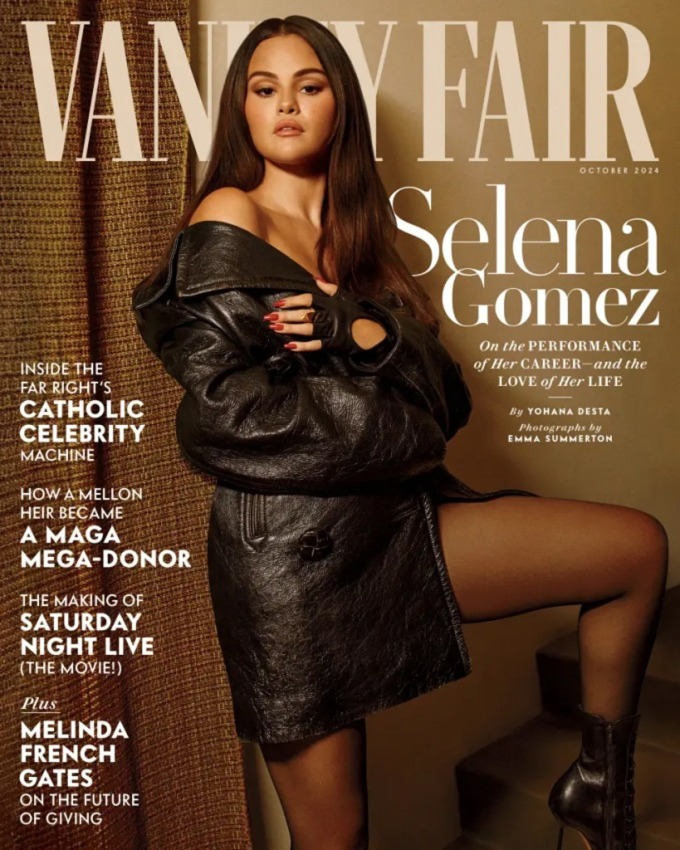 Ca sĩ, diễn viên Selena Gomez trên bìa tạp chí Vanity Fair số tháng 10. Ảnh: Vanity Fair