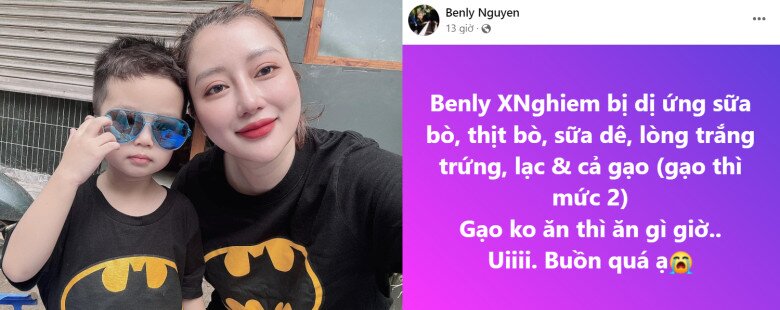 Mai Linh - bà xã Bằng Kiều lo lắng cho sức khỏe con trai.