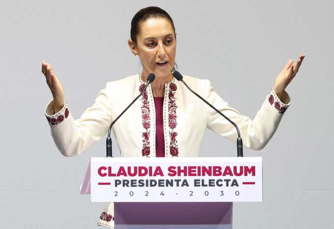 Tổng thống đắc cử Mexico Claudia Sheinbaum phát biểu tại một sự kiện ở thủ đô Mexico City ngày 15/8. Ảnh: AFP