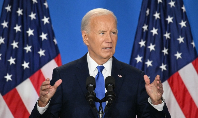 Tổng thống Mỹ Joe Biden tại cuộc họp báo ở Washington ngày 11/7. Ảnh: AFP