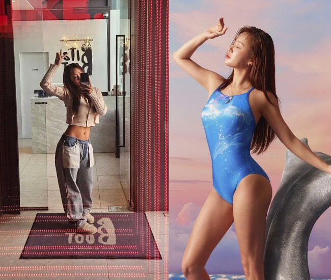 Vóc dáng nóng bỏng, đặc biệt là cơ bụng số 11 đáng ngưỡng mộ của Soyou.