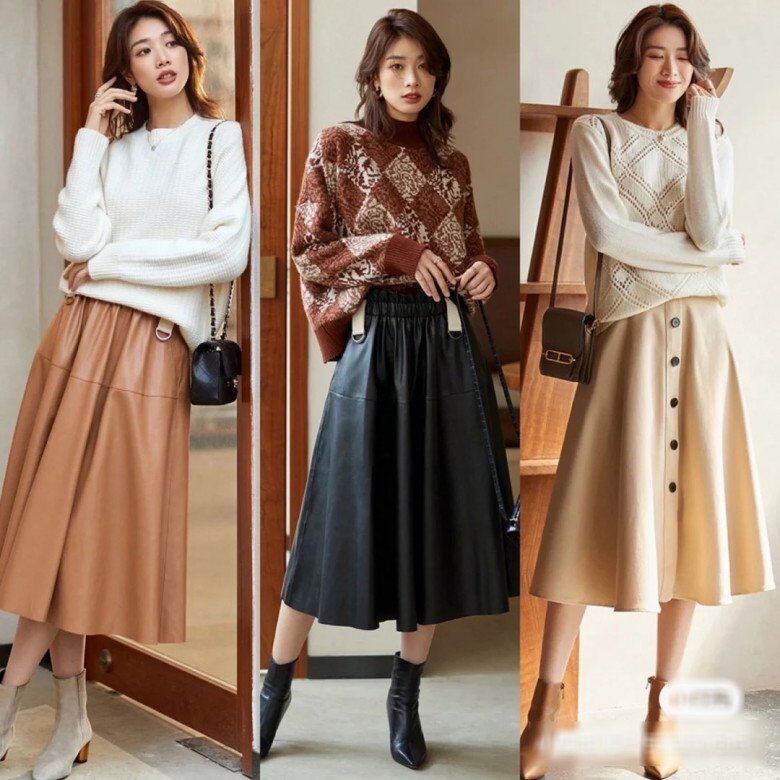 Để trông trẻ trung hơn, thay vì những kiểu giày cao gót thường ngày, chị em có thể phá cách với những đôi boots da nâu.