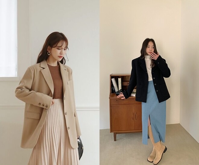 Một set đồ blazer + váy dài vừa gọn gàng, vừa thanh lịch chính là lựa chọn “đa năng” cho phái đẹp.