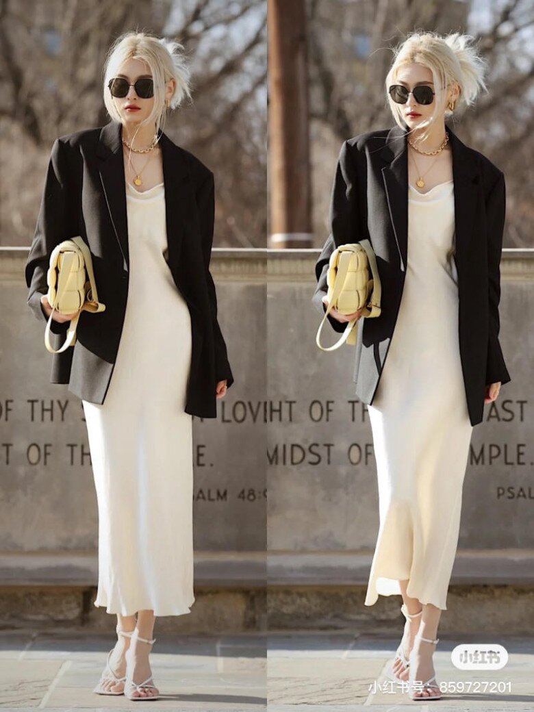 Đây chính là cách phối đơn giản mà giúp chị em toát lên vẻ thành lịch. Đừng quên phối thêm chút phụ kiện để làm điểm nhấn và tạo nên phong cách giàu ngầm.