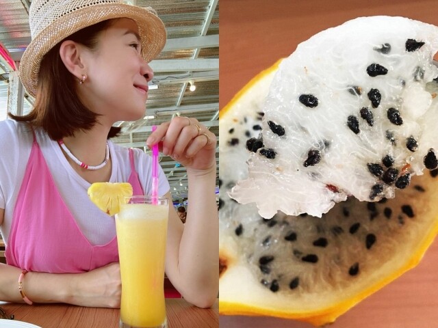 Không chỉ duy trì uống 8 ly nước lọc hằng ngày, Xa Thi Mạn còn bổ sung nước ép trái cây và mê ăn quả thanh long vàng.