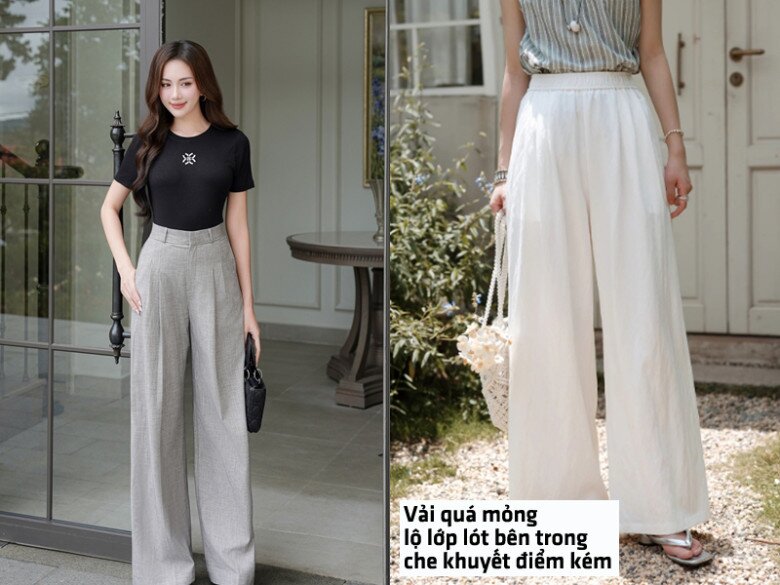 Ưu tiên chất liệu vải cứng thay vì vải mềm sẽ giúp giữ phom và che khuyết điểm đôi chân hiệu quả hơn.