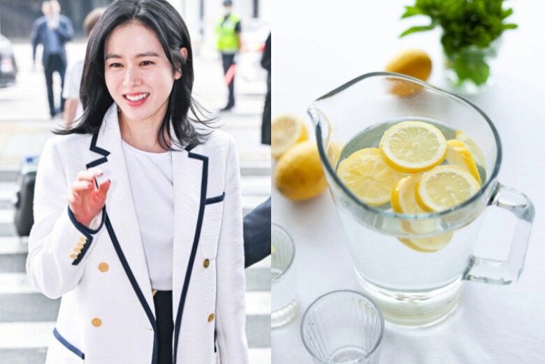 Son Ye-jin Đầu tiên thường cắt một quả chanh và ngâm vào nước đá khoảng 10-15 phút, sau đó nhẹ nhàng thoa nước chanh lên mặt. 