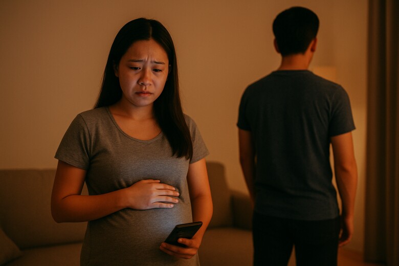 Bụng mang dạ chửa, nửa đêm có người lạ gõ cửa đưa phong bì, mở ra tôi òa khóc - 1