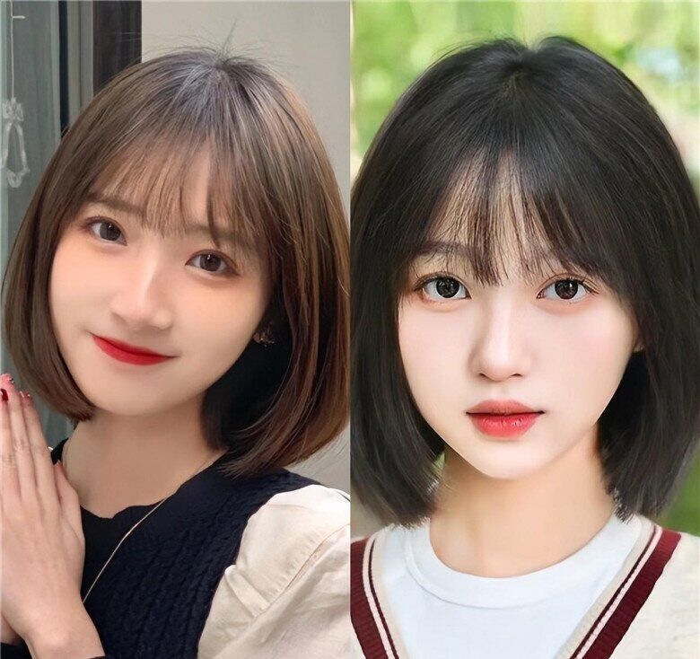 Kiểu tóc này khéo léo che khuyết điểm và tạo hiệu ứng thon gọn gương mặt, giúp tổng thể thanh thoát, trẻ trung.