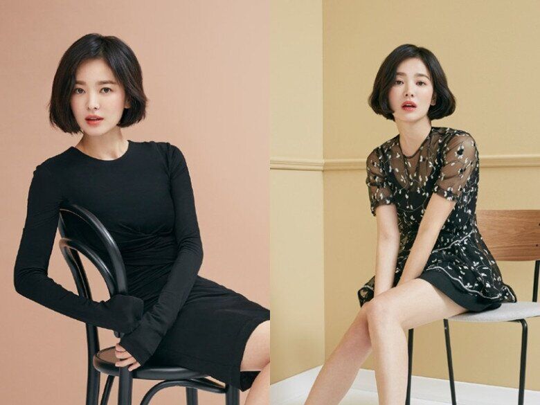 Mái tóc của Song Hye Kyo tạo hiệu ứng ba chiều đầy sống động, vừa tự nhiên vừa tôn nét dịu dàng nữ tính.