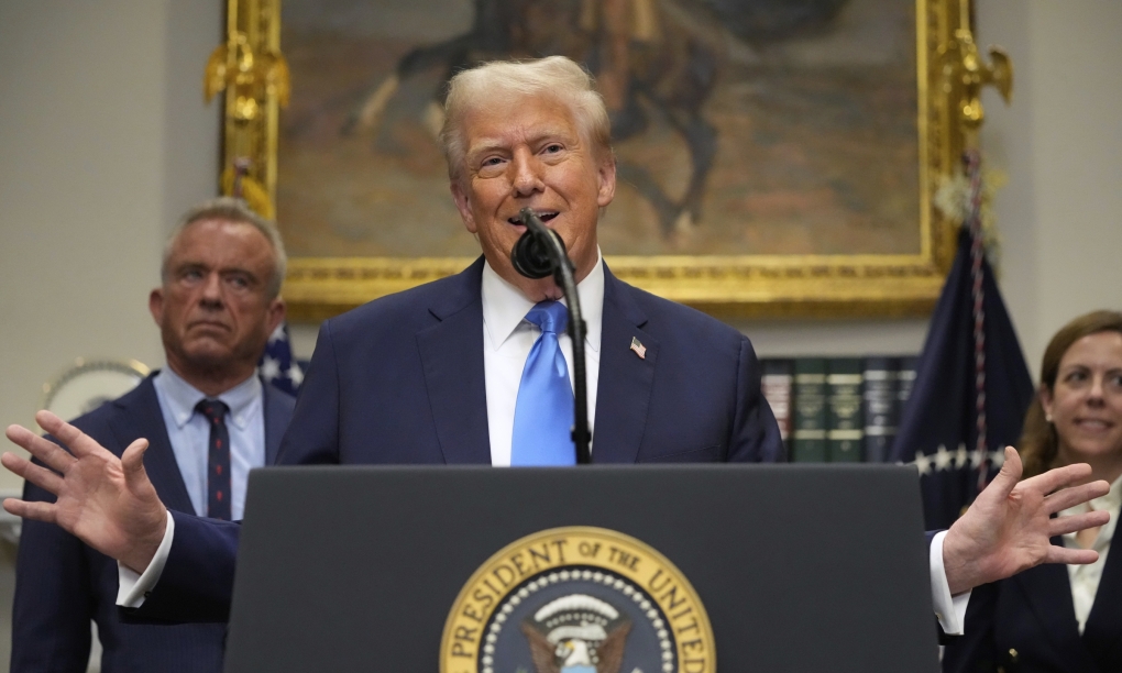 Tổng thống Mỹ Donald Trump phát biểu tại Nhà Trắng ngày 22/9. Ảnh: AP