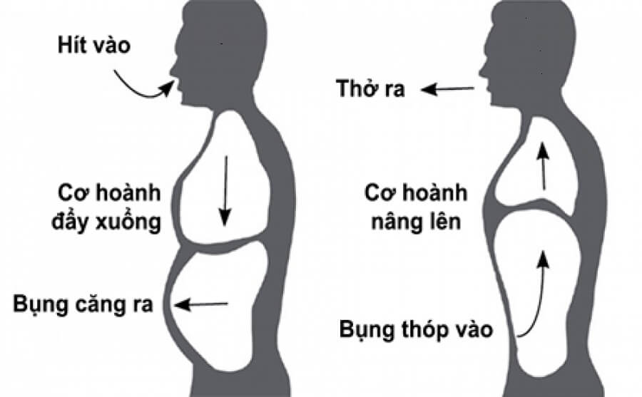 Thở bằng cơ hoành giúp cải thiện dung tích phổi.