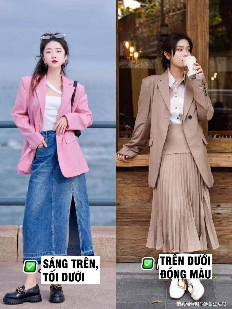 Bí quyết phối áo khoác cùng váy mùa thu giúp nàng mét rưỡi tránh bị “nuốt dáng”, tôn chiều cao và thời thượng - 4