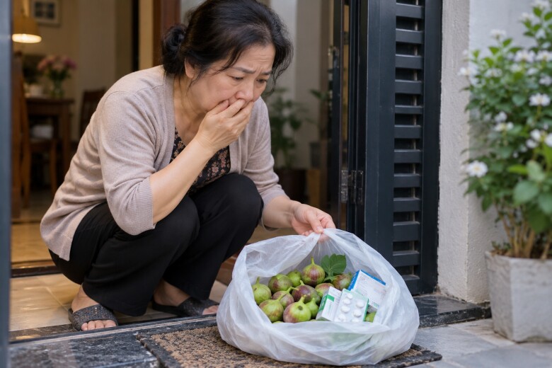 Sáng hôm sau, trước cửa nhà con gái xuất hiện một túi nilon. (Ảnh minh họa)