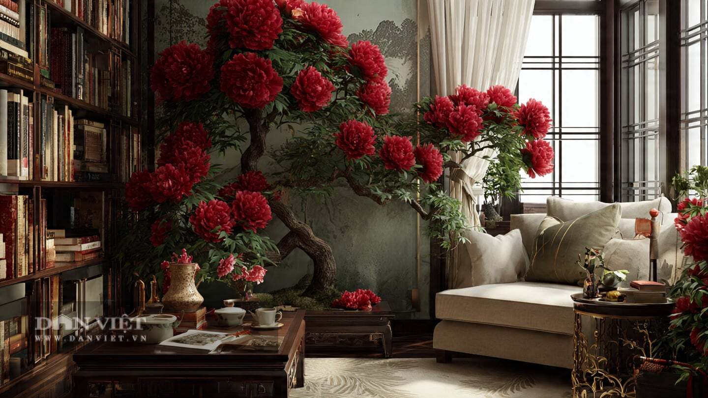 Mẫu đơn đỏ cho ta phú quý và viên mãn trong gia đạo.