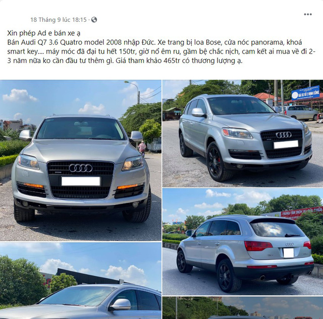 Bán Audi Q7 giá 465 triệu, chủ xe công khai: Hết 150 triệu tiền đại tu, 3 năm nữa không cần đầu tư thêm gì - Ảnh 1.