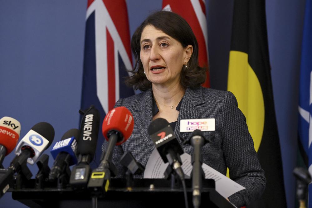 Thủ hiến bang New South Wales Gladys Berejiklian tuyên bố từ chức tại Sydney hôm nay. Ảnh: AP.