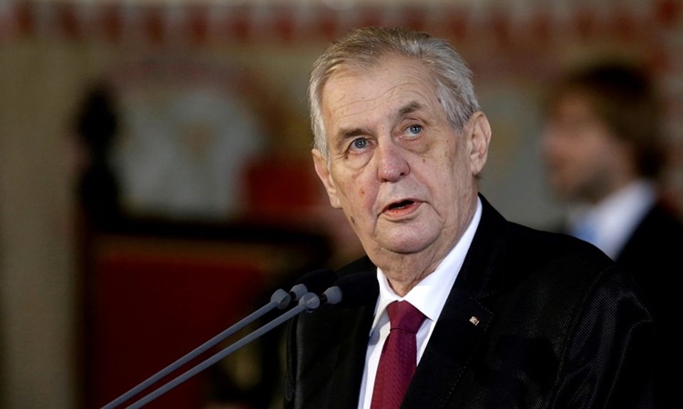 Tổng thống Czech Milos Zeman phát biểu tại lễ nhậm chức của ông ở Prague hồi tháng 3/2018. Ảnh: Reuters.