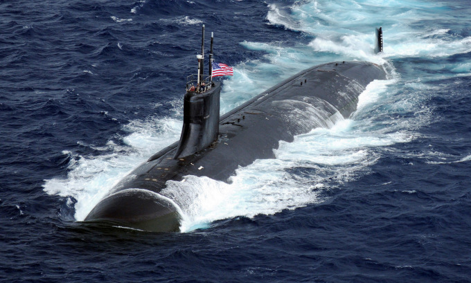 USS Connecticut di chuyển trên Thái Bình Dương hồi năm 2009. Ảnh: US Navy.