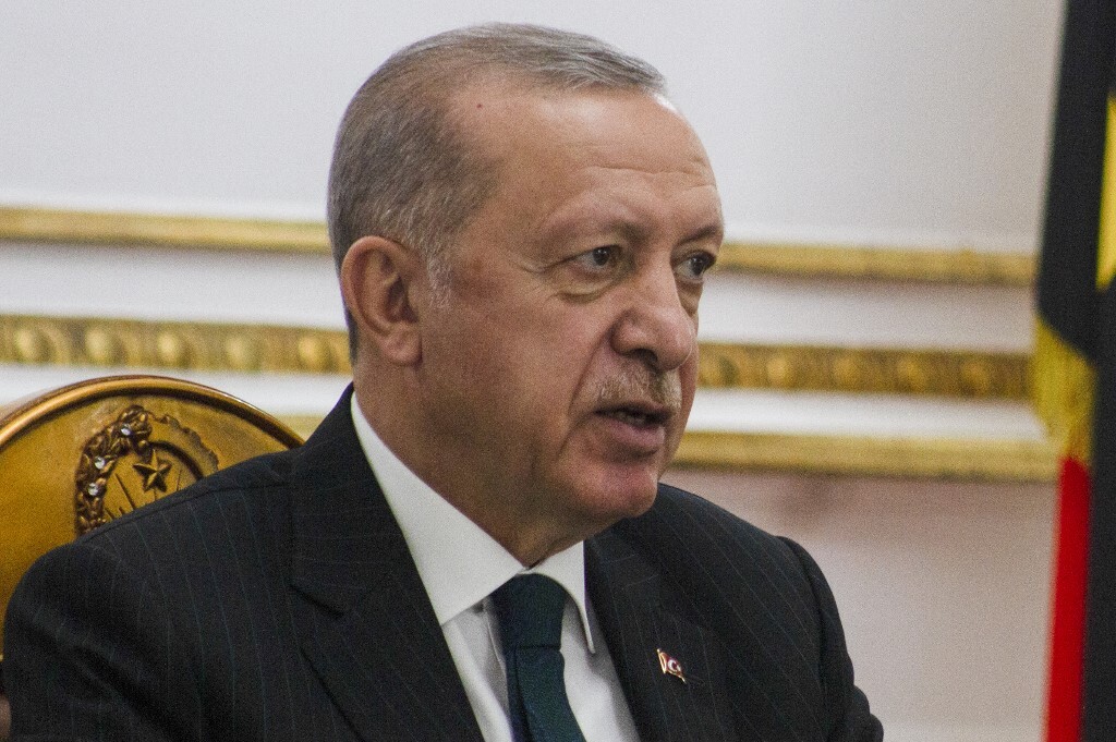 Tổng thống Thổ Nhĩ Kỳ Recep Erdogan trong chuyến thăm chính thức Angola hôm 18/10. Ảnh: AFP.