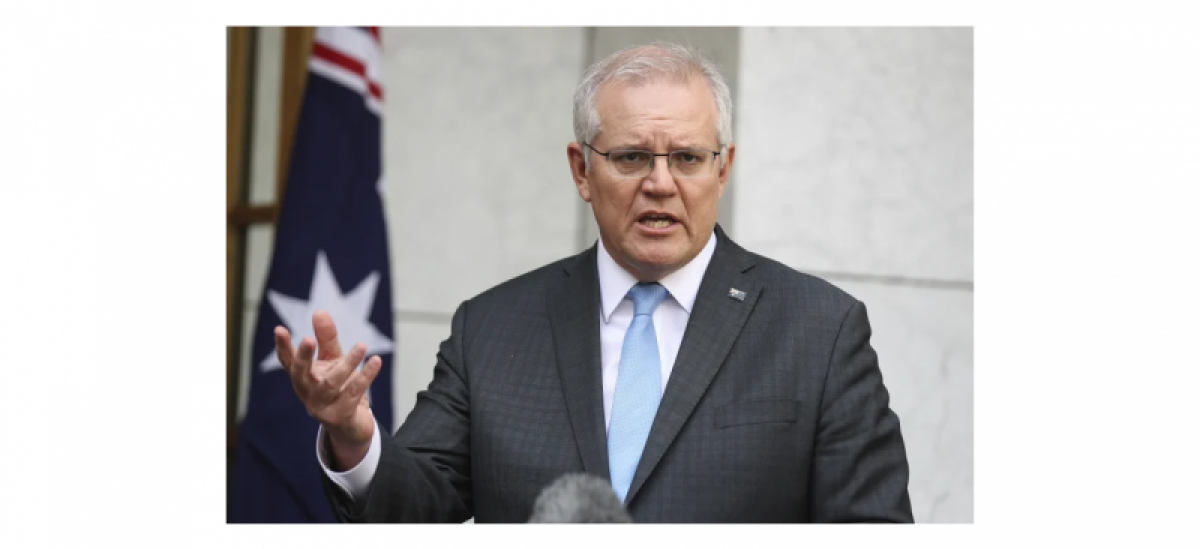 Thủ tướng Australia Scott Morrion khẳng định nước này sẽ đạt mục tiêu đưa mức phát thải ròng về 0 vào năm 2050 bằng cách riêng của Australia. (Nguồn: Alex Ellinghausen)