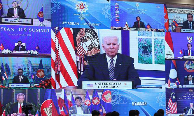 Tổng thống Mỹ Joe Biden phát biểu tại Hội nghị cấp cao trực tuyến ASEAN - Mỹ hôm nay. Ảnh: TTXVN.