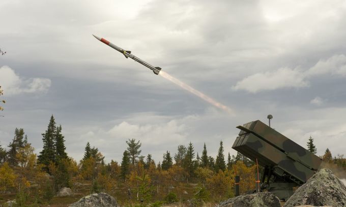 Hệ thống NASAMS khai hỏa trong một đợt thử nghiệm. Ảnh: Kongsberg.