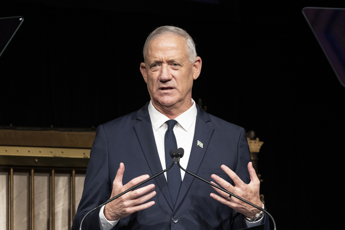 Bộ trưởng Quốc phòng Israel Benny Gantz tại cuộc họp báo ở New York, Mỹ hồi tháng 9. Ảnh: Reuters.