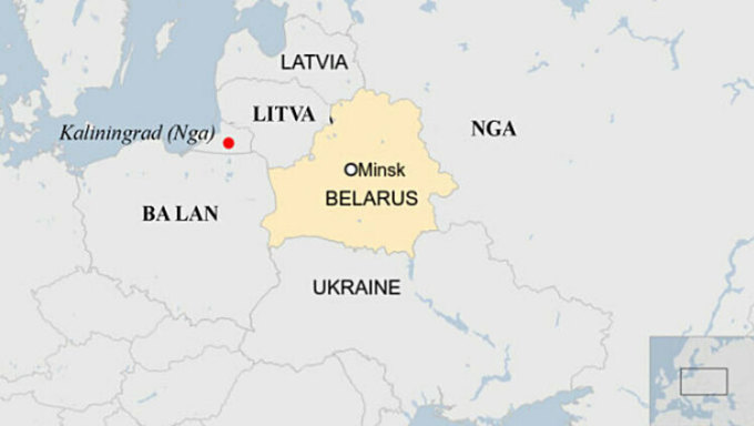 Vị trí Belarus. Đồ họa: BBC.