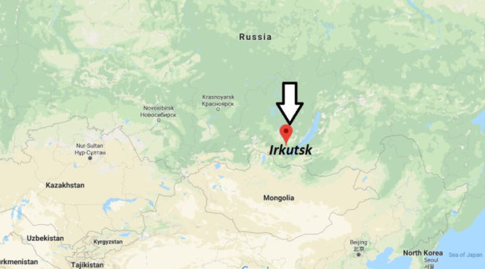 Vị trí thành phố Irkutsk. Đồ họa: Whereismap.net.