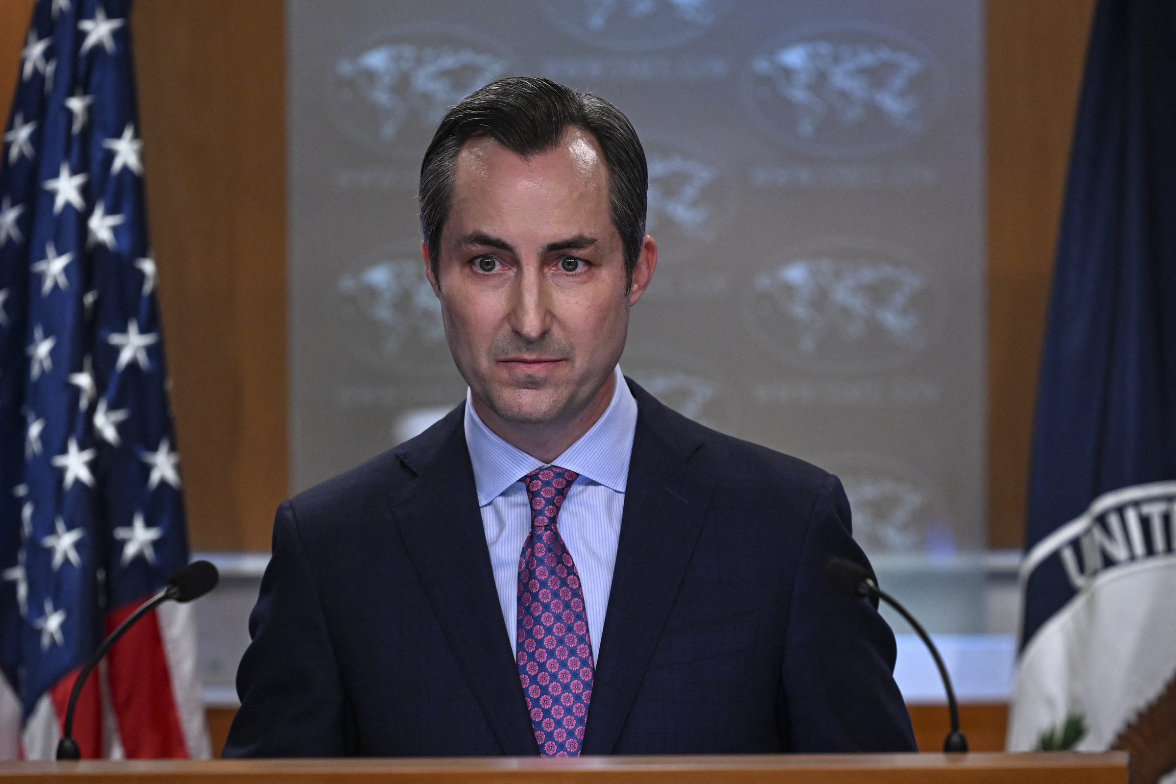 Người phát ngôn Bộ Ngoại giao Mỹ Matthew Miller tại Washington ngày 17/7. Ảnh: AFP
