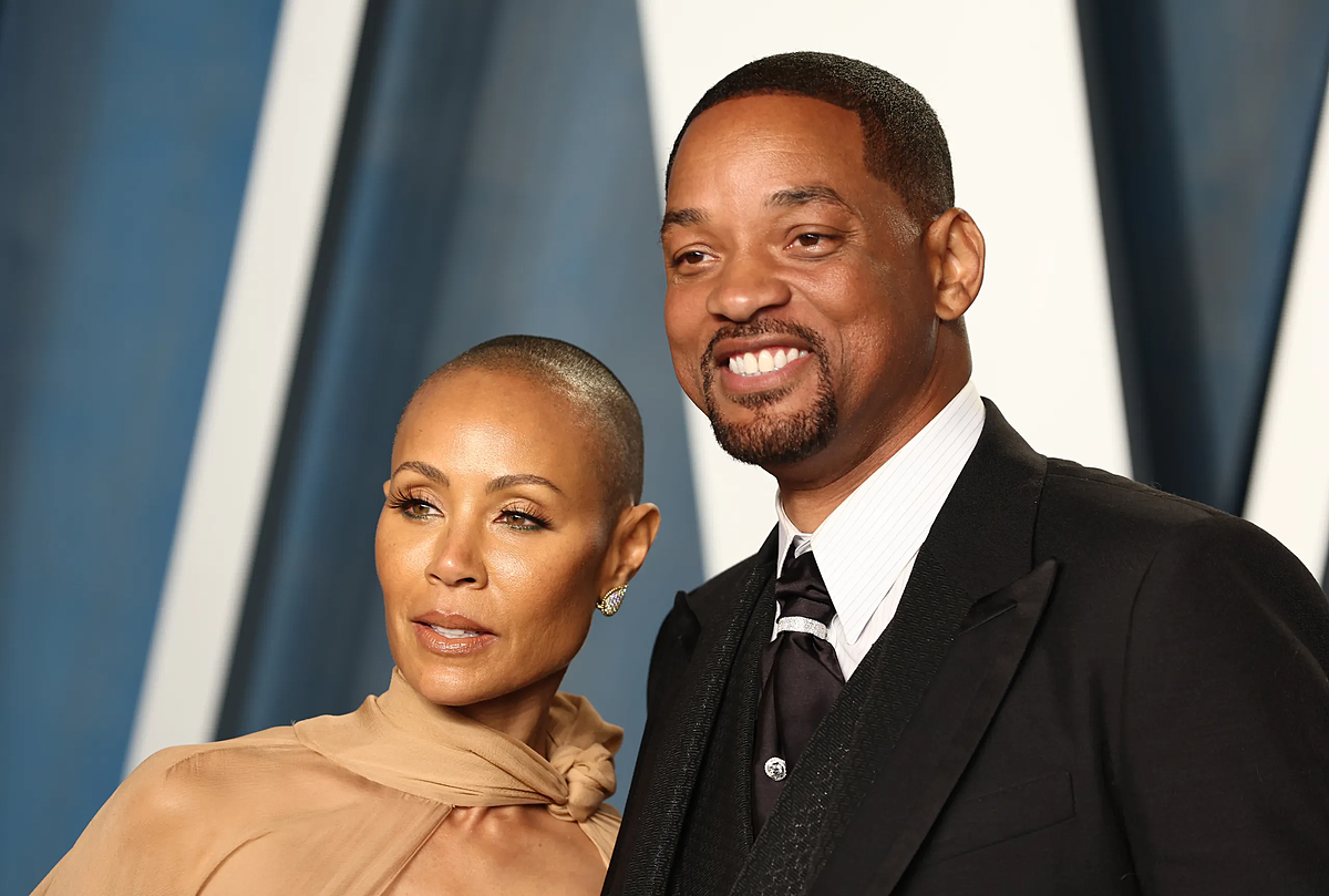 Jada Pinkett Smith (trái) và Will Smith trong tiệc chiêu đãi của Vanity Fair sau Oscar 2022. Ảnh: Arturo Holmes