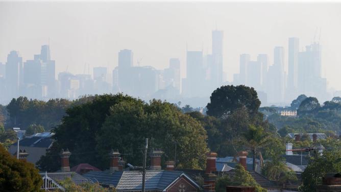 Hazy sky over Victoria after bushfires.