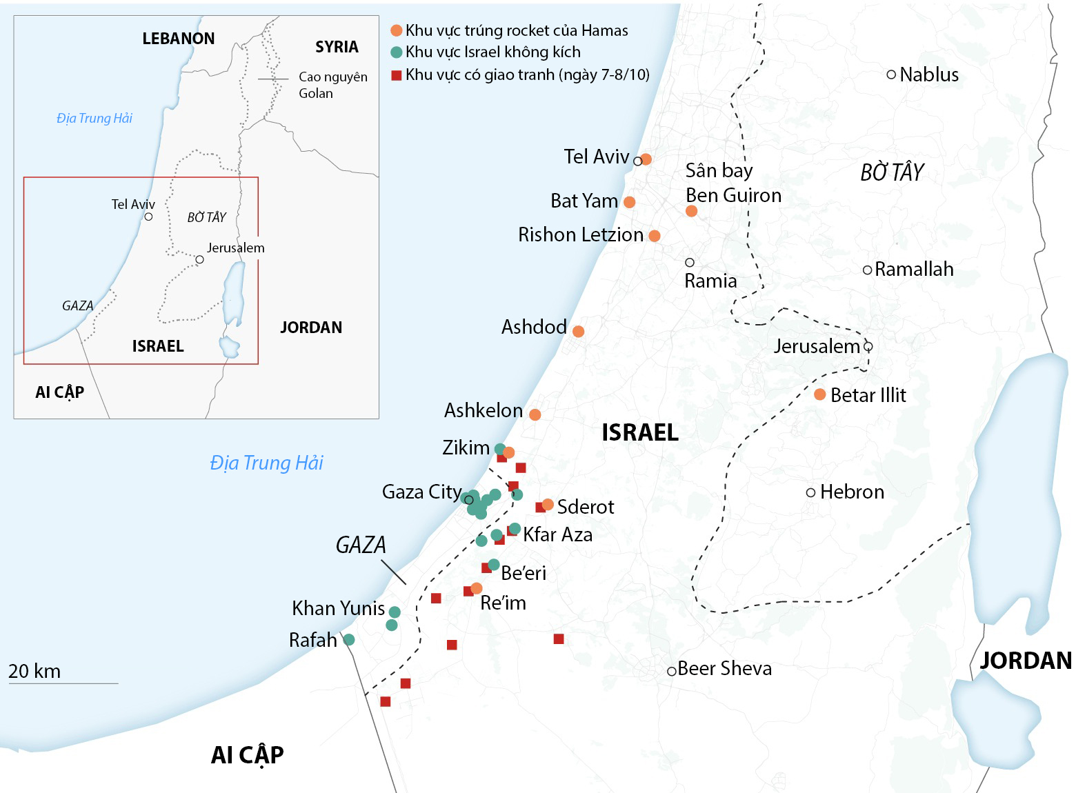 Cục diện chiến sự Hamas - Israel. Đồ họa: CNN