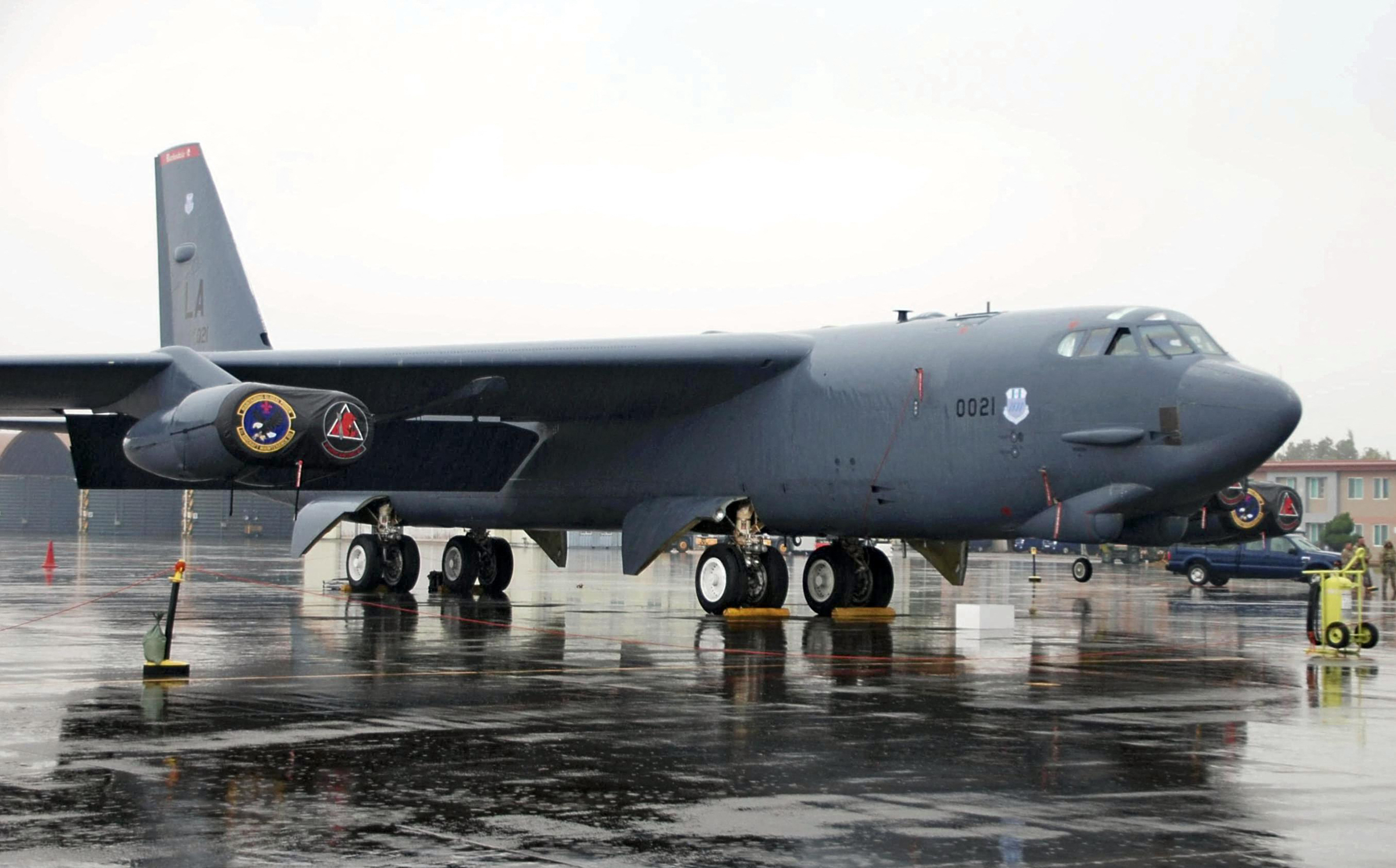 Oanh tạc cơ chiến lược B-52H của Mỹ tại căn cứ không quân Jungwon ở Cheongju, tỉnh Bắc Chungcheong, Hàn Quốc ngày 19/10. Ảnh: AFP