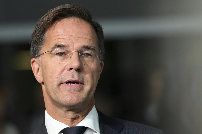 Tân Tổng thư ký NATO Mark Rutte tại lễ nhậm chức ngày 1/10 ở Bỉ. Ảnh: AP