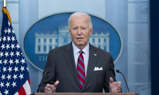 Tổng thống Mỹ Joe Biden phát biểu tại Nhà Trắng ngày 4/10. Ảnh: AP