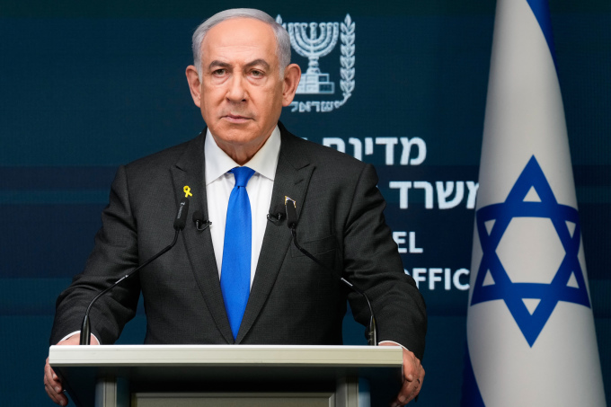 Thủ tướng Israel Benjamin Netanyahu phát biểu tại Jerusalem ngày 2/9. Ảnh: AFP