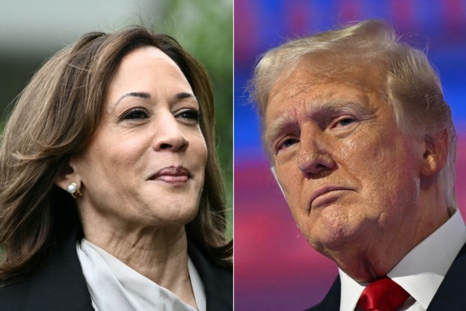 Ứng viên tổng thống đảng Dân chủ Kamala Harris (trái) và đối thủ đảng Cộng hòa Donald Trump. Ảnh: AFP