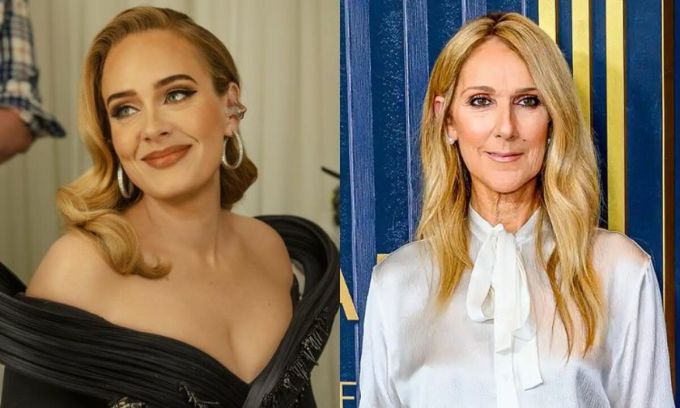 Ca sĩ Adele (trái) và diva Celine Dion. Ảnh: Instagram Adele/ WireImage