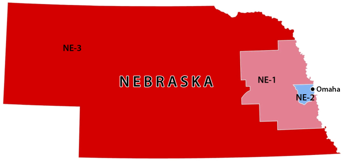 Kết quả bầu cử tổng thống năm 2020 ở Nebraska. Đồ họa: Wikimedia Commons