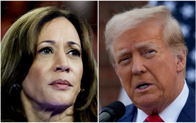 Ứng viên tổng thống đảng Dân chủ Kamala Harris và đối thủ đảng Cộng hòa Donald Trump. Ảnh: Reuters