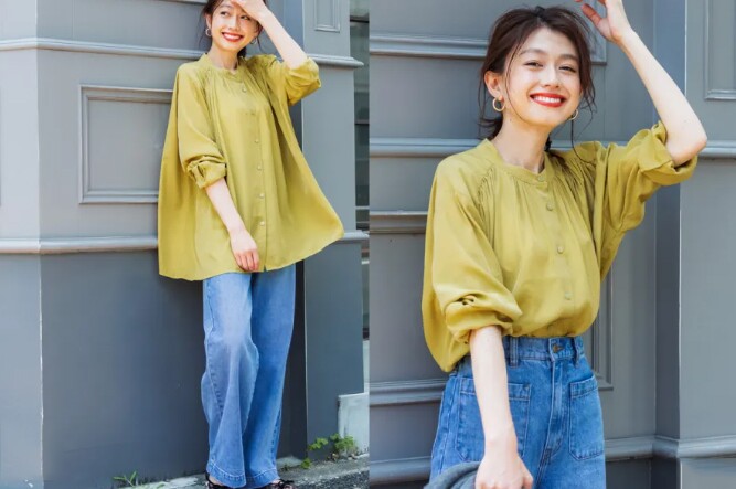 Sơ mi vàng mù tạt tạo điểm nhấn nổi bật, mang lại sự ấm áp và phong cách cổ điển cho mùa lạnh.