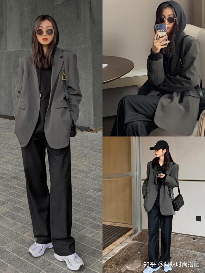 Nếu bạn muốn trông trẻ trung và tinh tế hơn, hãy chọn áo khoác xám và kết hợp với áo nỉ đen. Sự kết hợp màu sắc đơn giản nhưng tinh tế này sẽ mang đến cho bạn cảm giác trẻ trung, năng động.