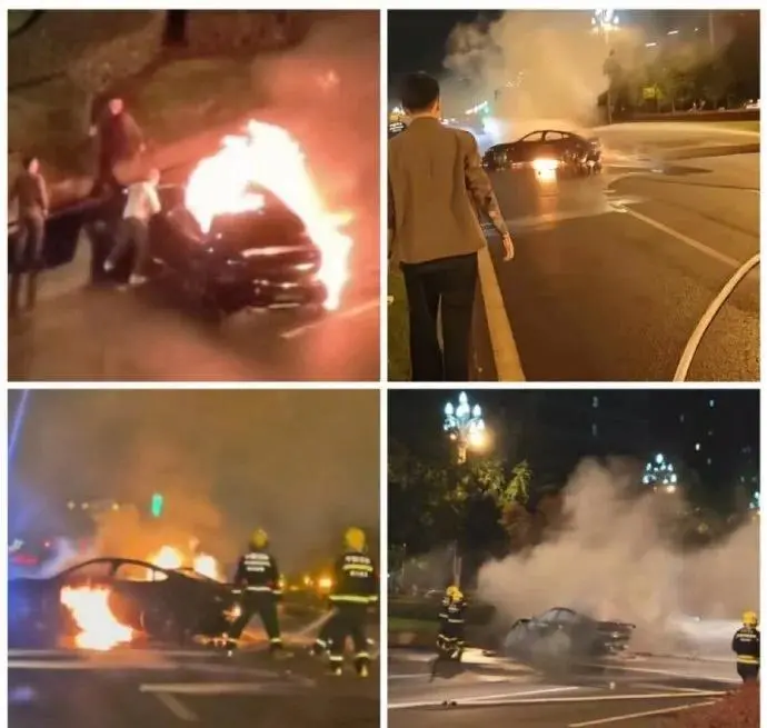 Xe điện Xiaomi SU7 Ultra bốc cháy sau tai nạn, người đi đường bất lực giải cứu- Ảnh 2.