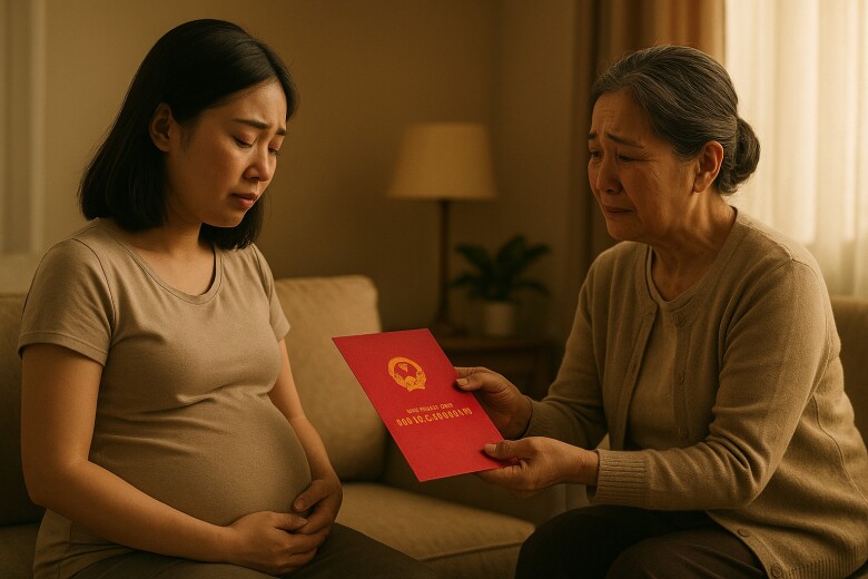 Mẹ chồng cũ đến thăm khi tôi mang bầu, bà đưa ra cuốn sổ đỏ khiến tôi bật khóc - 1