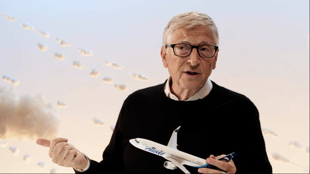 Bill Gates nói về hiện tượng vệt ngưng tụ của ngành hàng không. Ảnh cắt từ video trang Gates Notes