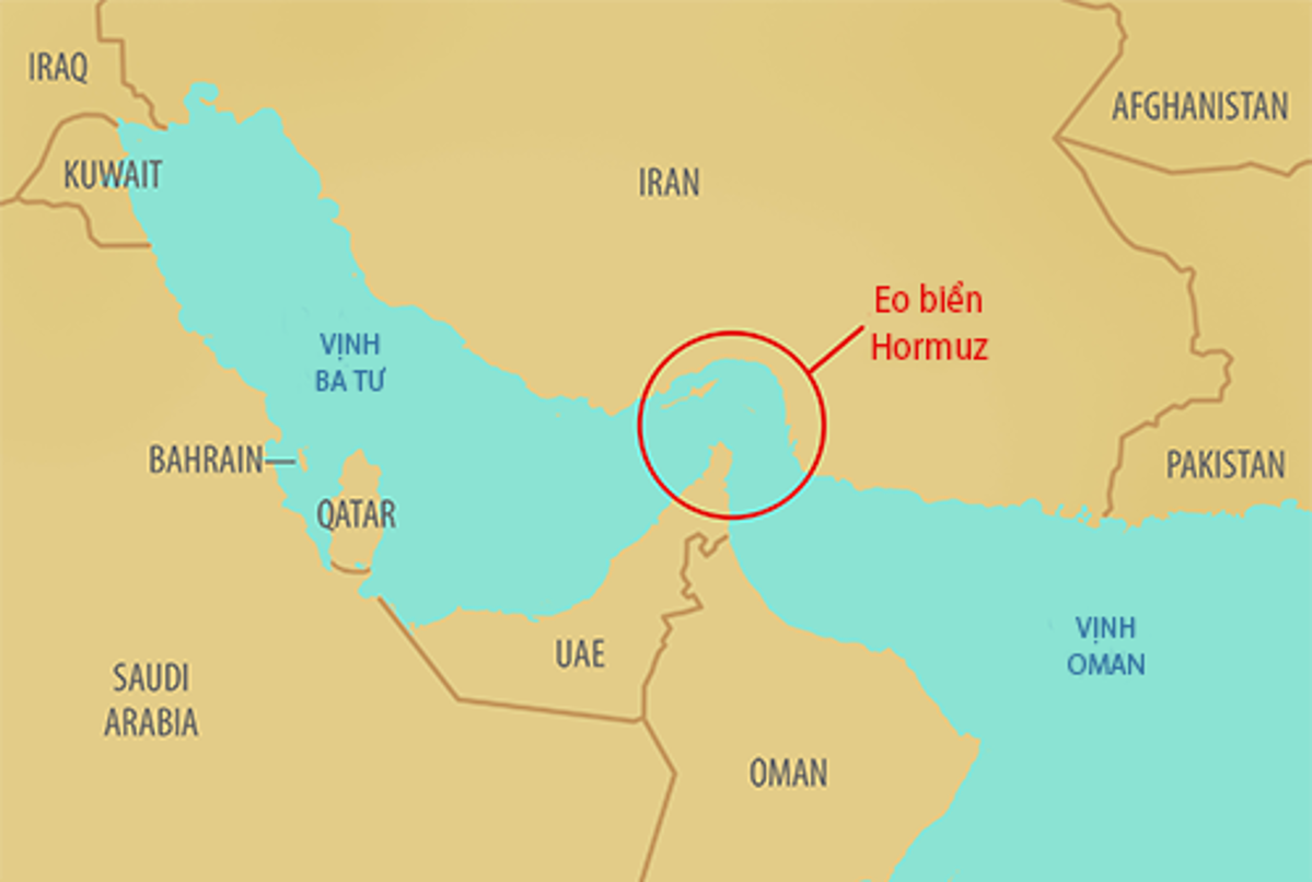Khu vực Vùng Vịnh và eo biển Hormuz. Đồ họa: SA.