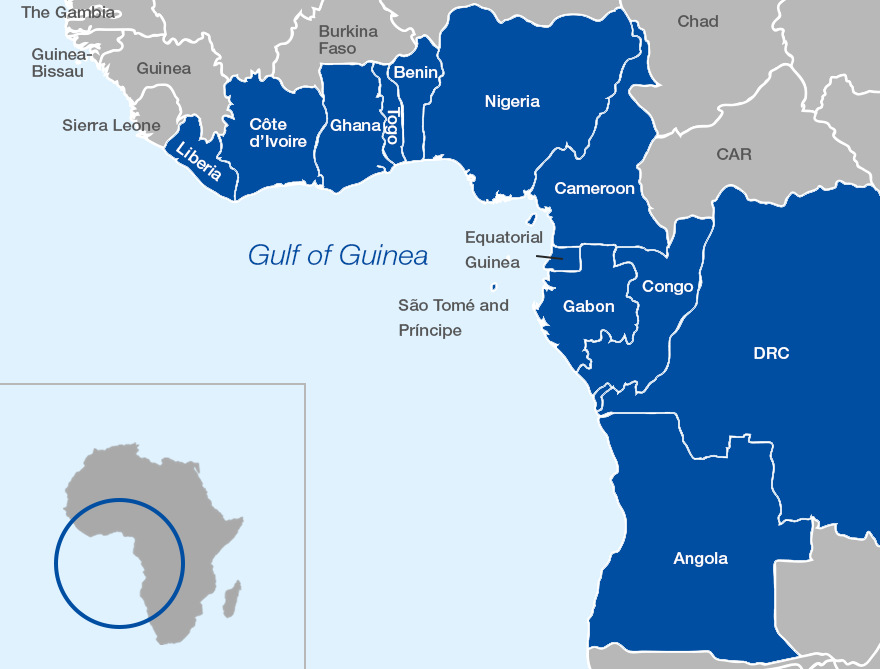 Vị trí eo biển Guinea. Đồ họa: ISS Africa.